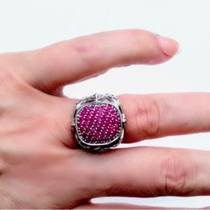 Vintage Sally C natural Ruby Sterling Silver ring